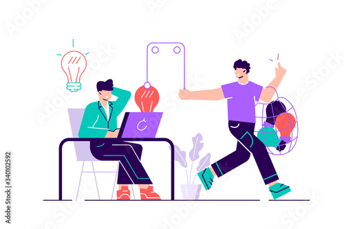 Creator sitting at desk and working 