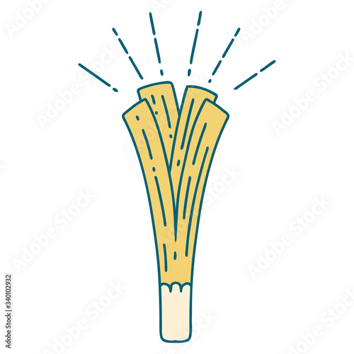 traditional tattoo style leek