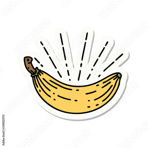 sticker of tattoo style banana
