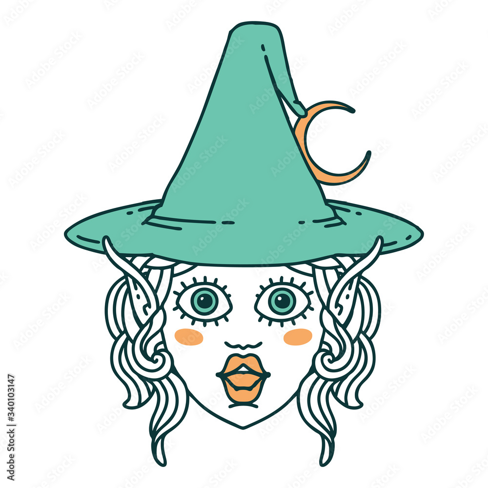 elf mage character face illustration elf mage character face illustration