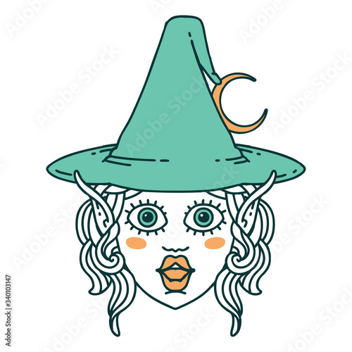 elf mage character face illustration
