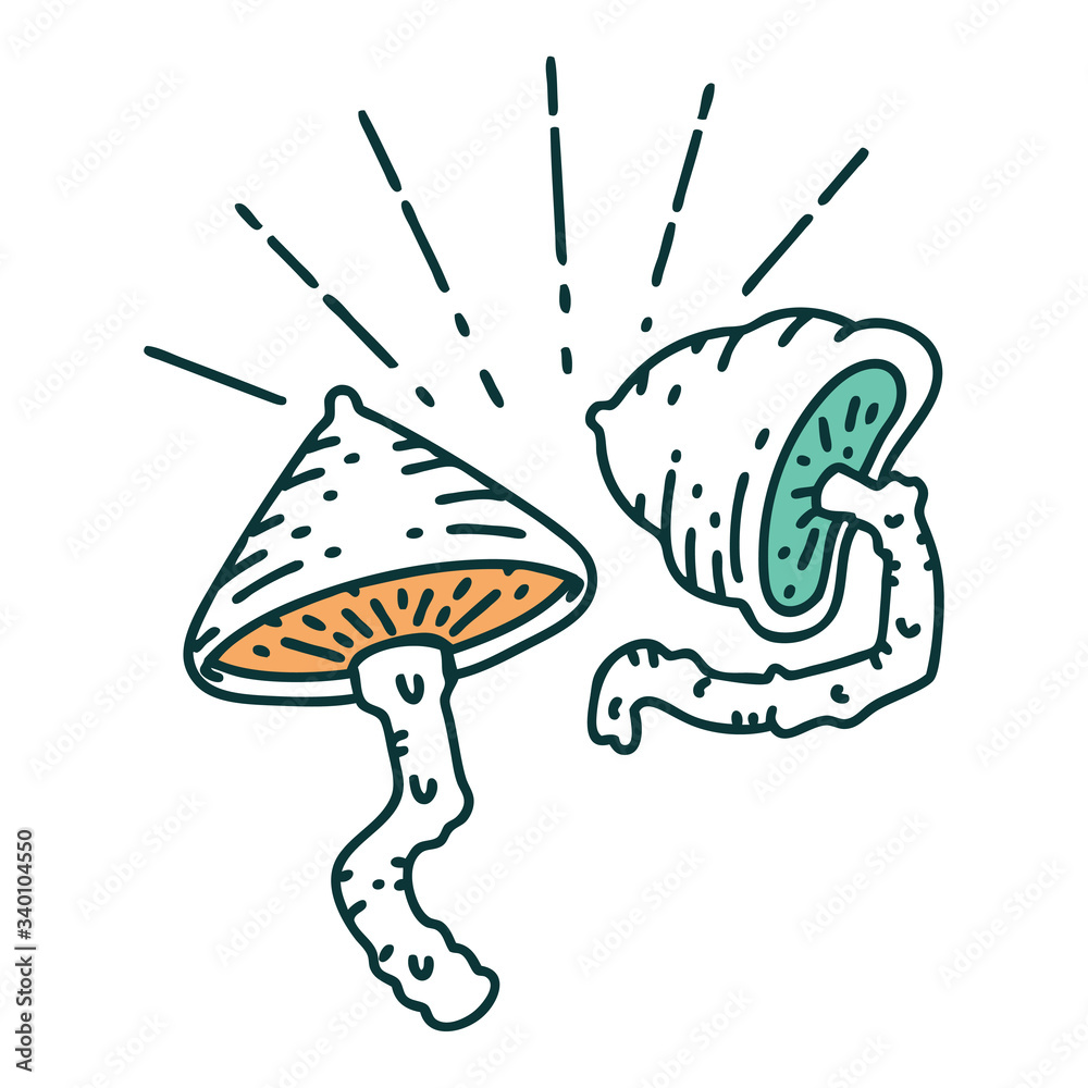 traditional tattoo style mushrooms traditional tattoo style mushrooms