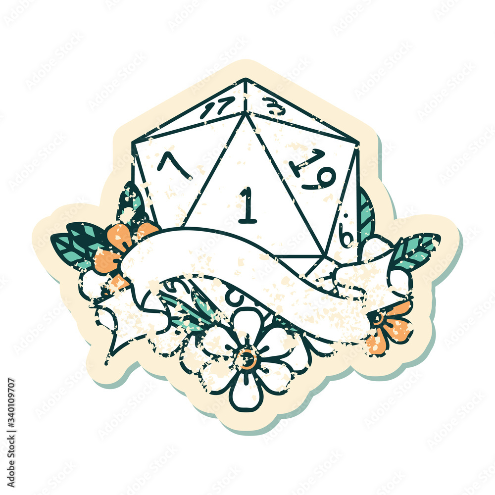 natural one d20 dice roll illustration
