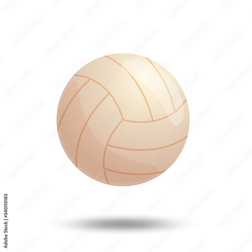 White volleyball ball isolated on white background. Vector illustration
