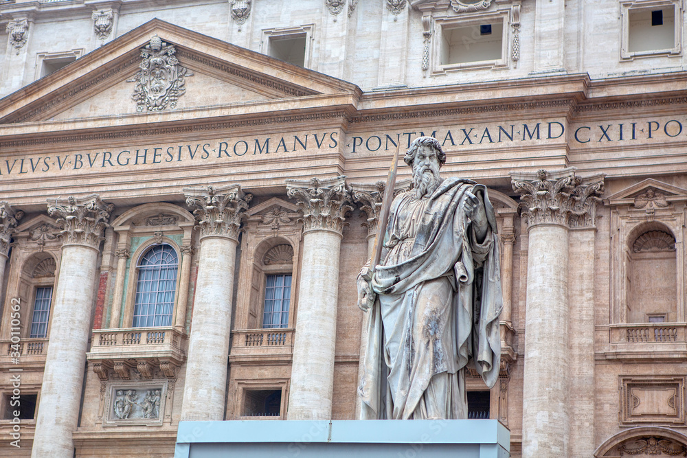Paul the Apostle sculpture on St. Peter's Square in Vatican
