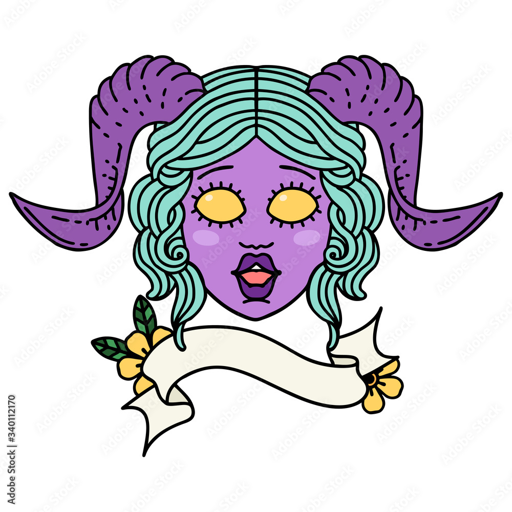 tiefling character face  illustration