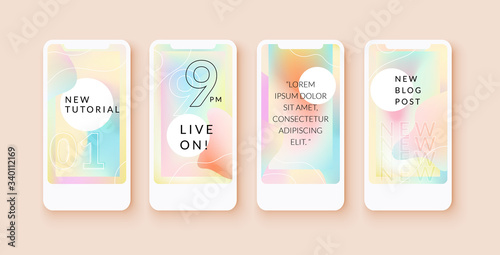 Modern gradient social media story layout set