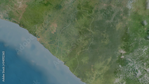 River Cess, Liberia - outlined. Satellite