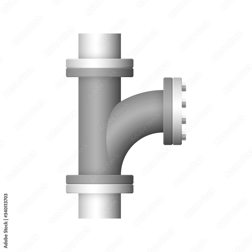 Pipe vector. Connection by flange fitting. For pipeline construction to transport liquid or gas in industry i.e. crude, oil, natural gas. Also water supply infrastructure in plumbing and irrigation. Pipe vector. Connection by flange fitting. For pipeline construction to transport liquid or gas in industry i.e. crude, oil, natural gas. Also water supply infrastructure in plumbing and irrigation.