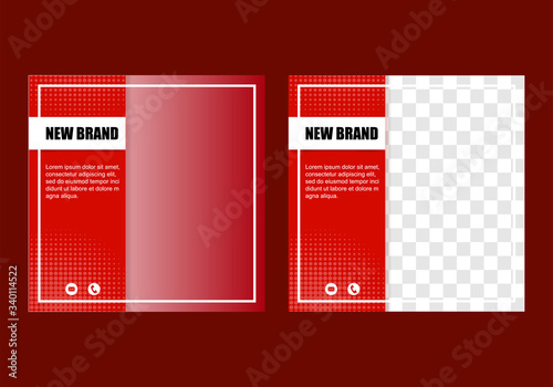 red background banner template for posting on social media