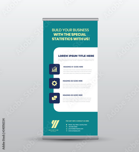 Corporate Business RollUp Banner Design | Stand Up Banner | Vertical Signage and Print Advertisement Design