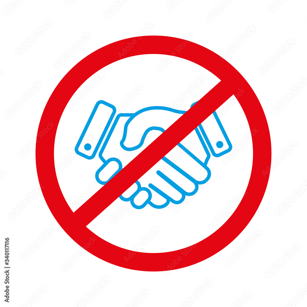 Stop handshake symbol, avoid covid-19. Design vector illustration Stop handshake symbol, avoid covid-19. Design vector illustration