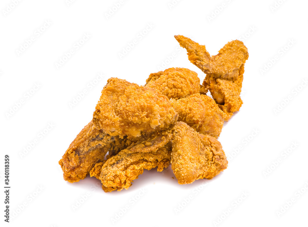 Fried chicken an isolated on white background Fried chicken an isolated on white background