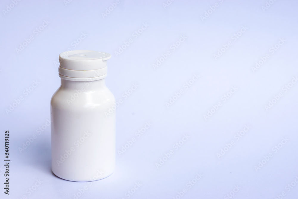 Plastic Packaging Bottle (Medical container) with Cap for Cosmetics, Vitamins, Pills or Capsules. Plastic Packaging Bottle (Medical container) with Cap for Cosmetics, Vitamins, Pills or Capsules.