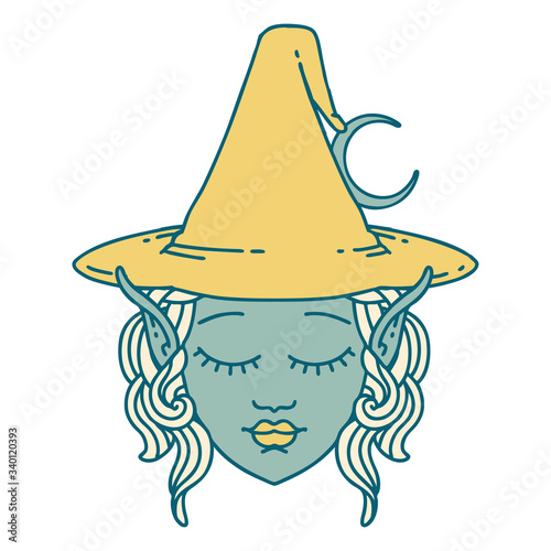elf mage character face illustration