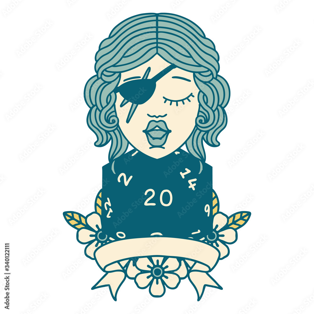 human rogue with natural 20 dice roll illustration human rogue with natural 20 dice roll illustration