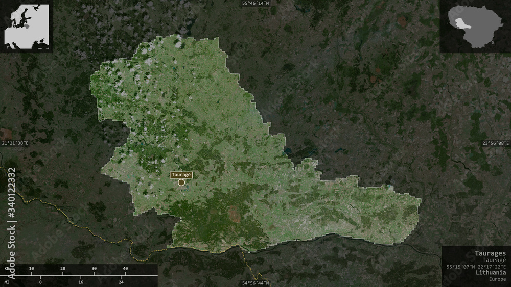 Taurages, Lithuania - composition. Satellite Taurages, Lithuania - composition. Satellite