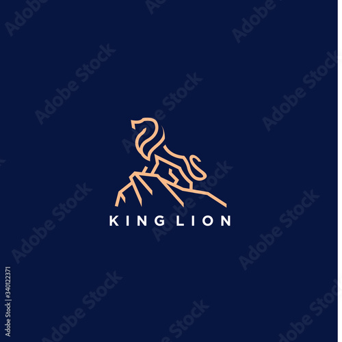 heraldic, luxury, lion logo. modern icon, template design illustration