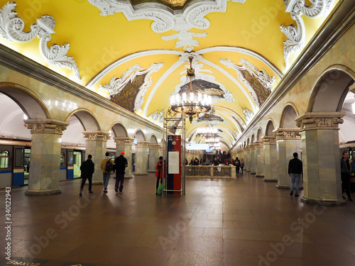 Photography Metro station in moscow A beautiful architecture that is known People's Palace