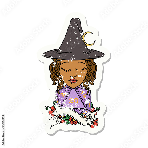 human mage with natural 20 D20 dice roll illustration