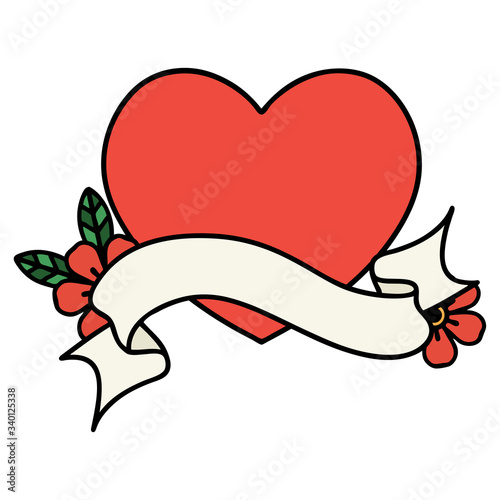 tattoo with banner of a heart