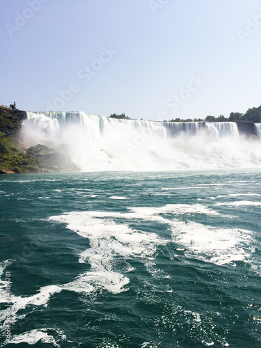 Niagara Falls waterfall on a sunny day, Canadian side