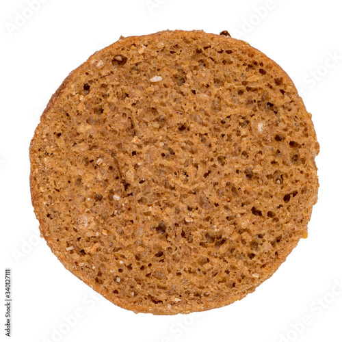 Slice of round rye bread