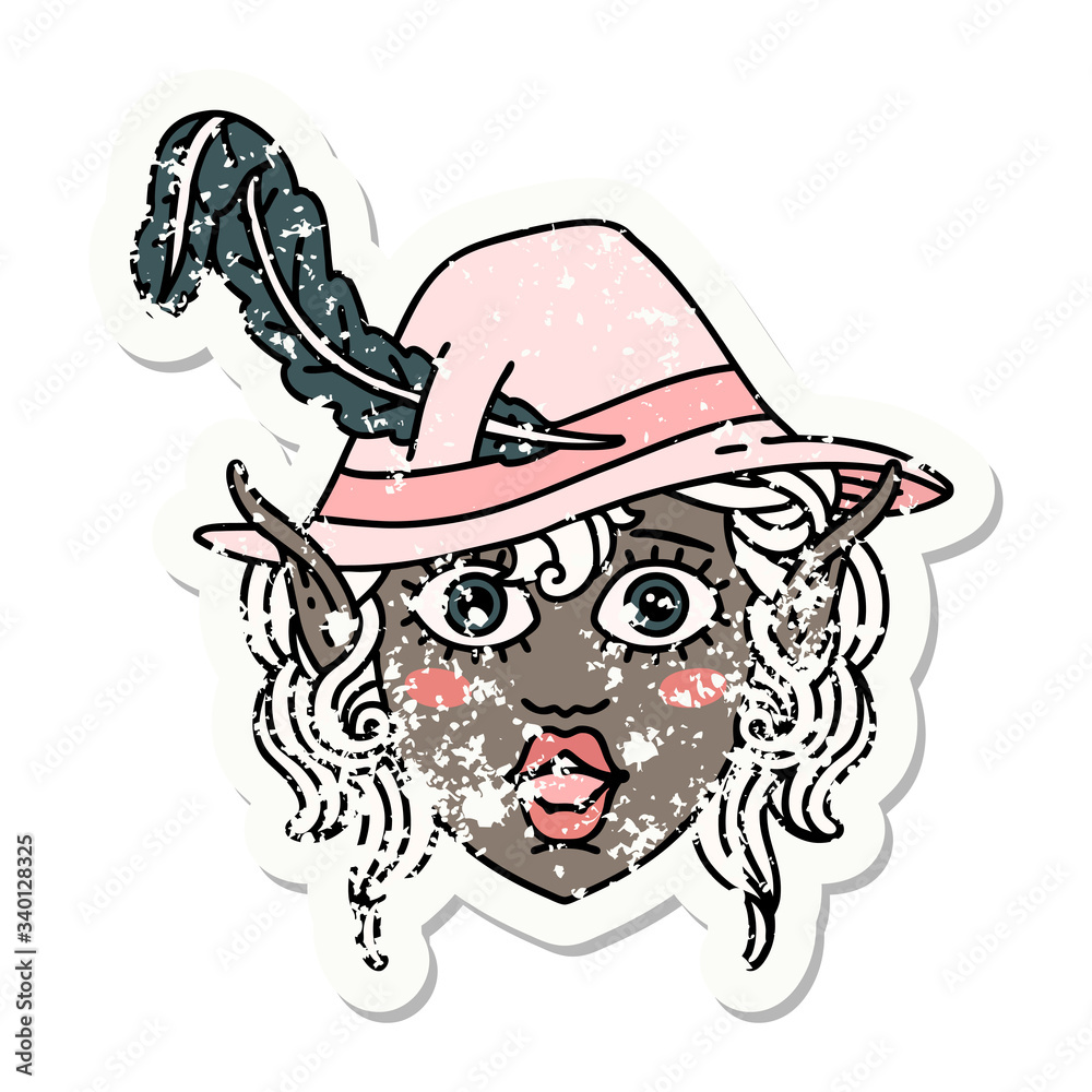 elf bard character face illustration elf bard character face illustration