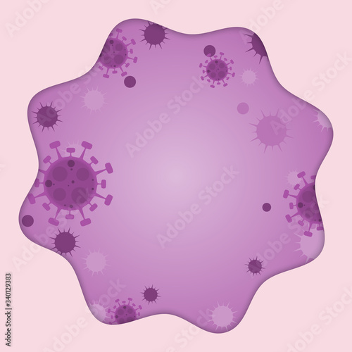 Coronavirus Covid 19. Virus icon. Purple virus flat design illustration. Vector