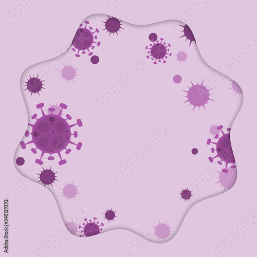 Coronavirus Covid 19. Virus icon. Purple virus flat design illustration. Vector