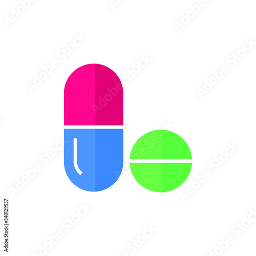 pills icon vector flat design isolated on white background