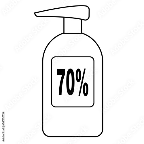 Bottle of alcohol gel for washing hand, vector illustration