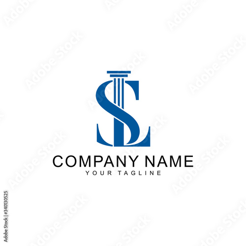 SL or LS initial logo design templates for law firm business