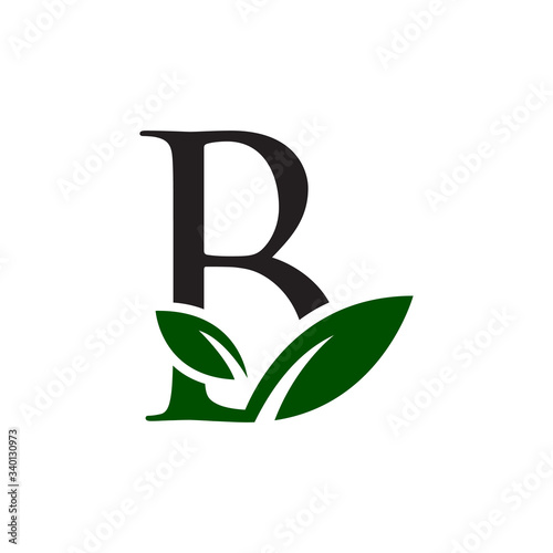 initial letter B leaf Logo Design Great Logo Leters Icon Vector Design