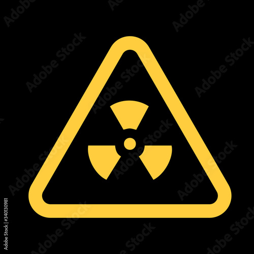 Radioactive warning sign, vector illustration