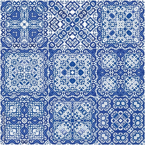 Decorative color ceramic azulejo tiles.