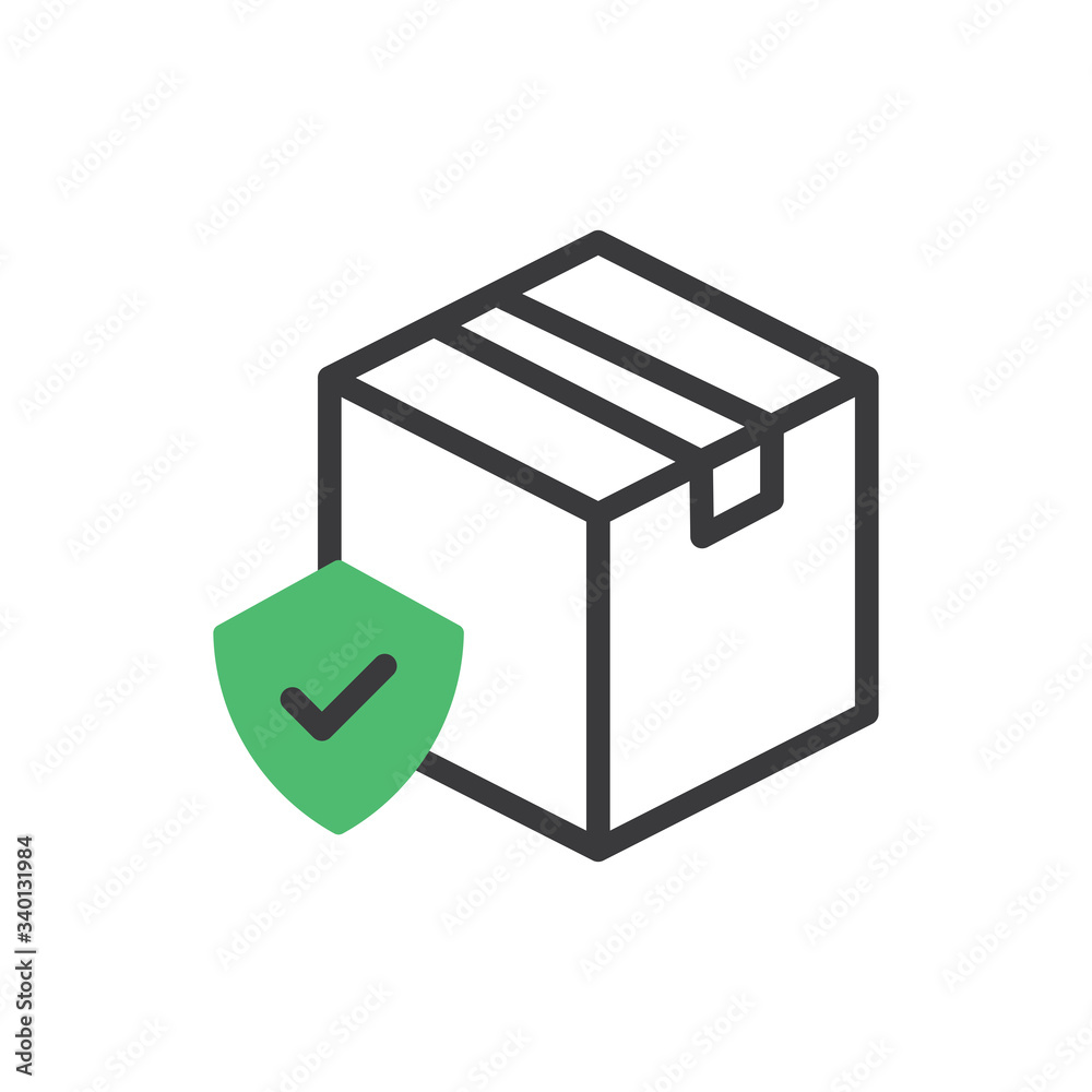 Safe delivery icon, safety measures for shipping concept. Package shipment vector in quarantine times for coronavirus outbreak. Safe delivery icon, safety measures for shipping concept. Package shipment vector in quarantine times for coronavirus outbreak.