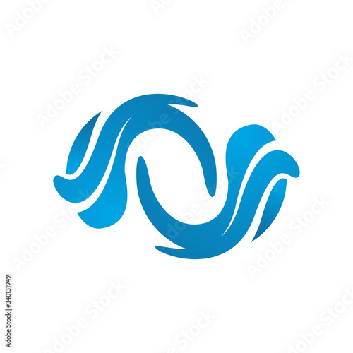 creative modern water wave logo design vector symbol and icon illustration
