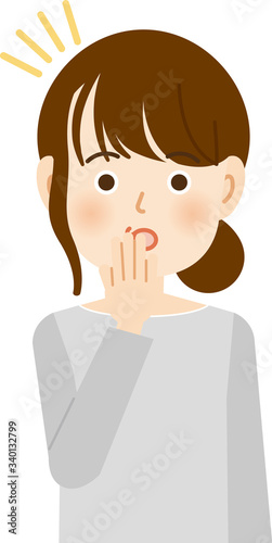 はっとする若い女性