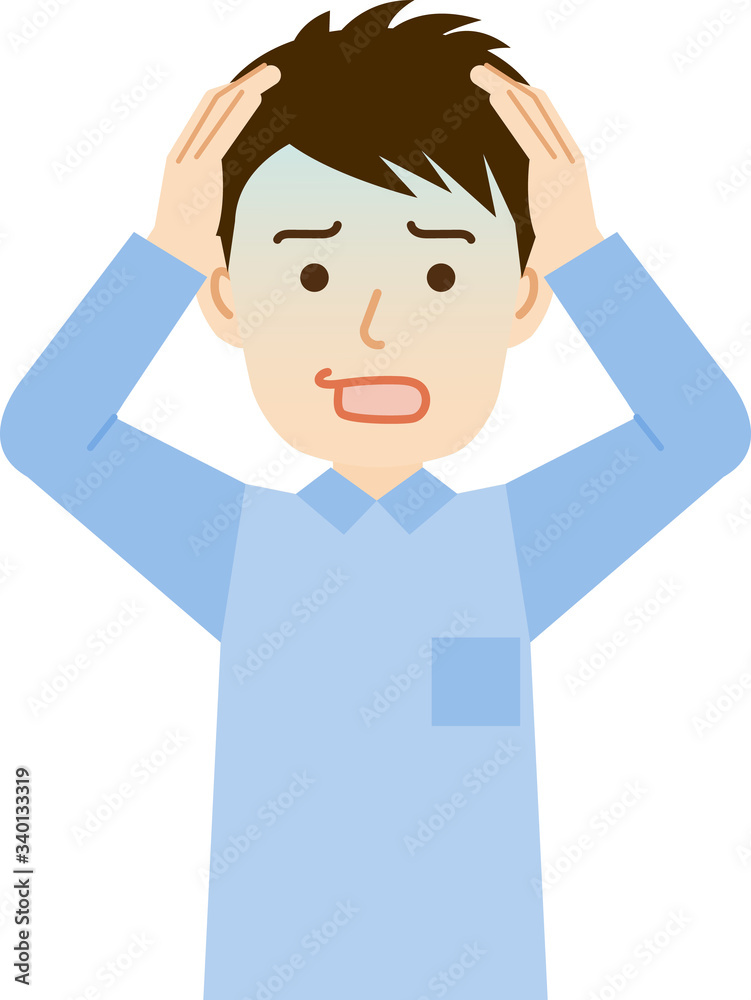 ショックを受けている男性 ショックを受けている男性