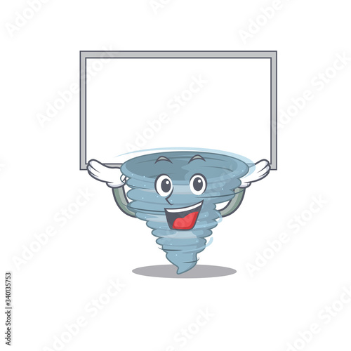 Mascot design of tornado lift up a board