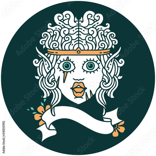 elf barbarian character face icon