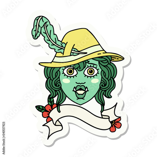 orc bard character  sticker