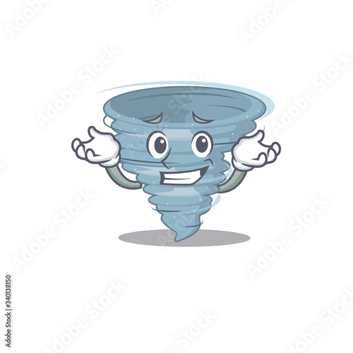 A picture of grinning tornado cartoon design concept
