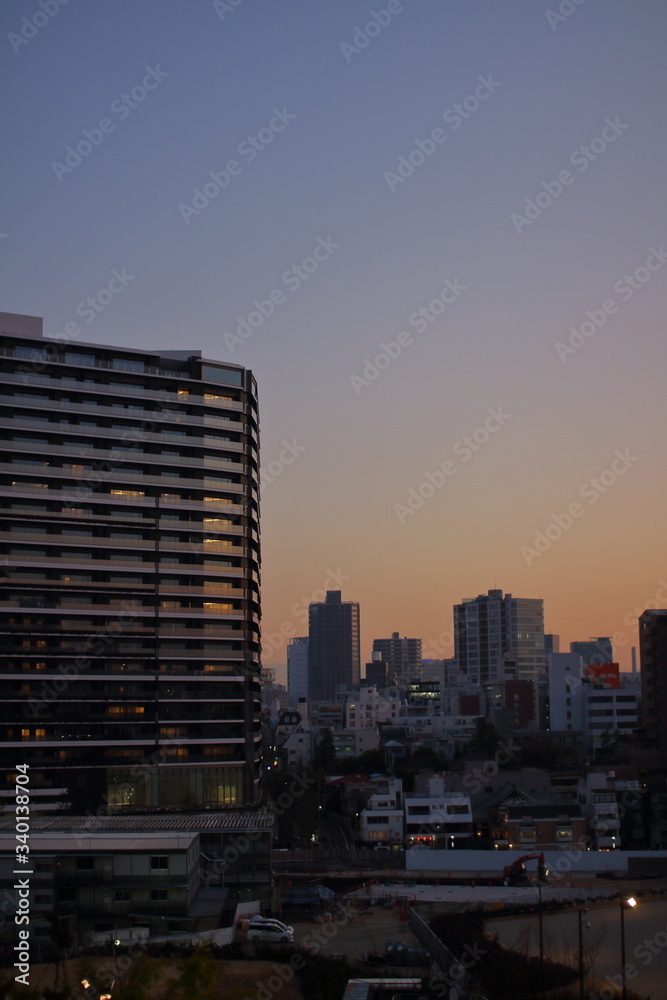 Naklejka premium 東京 夕景 街並み
