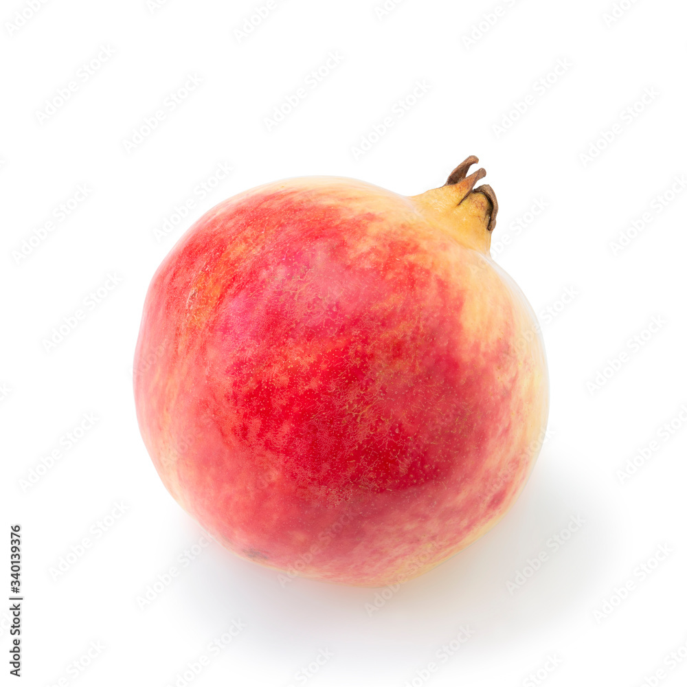 Orange-Red Pomegranate fruit still raw, isolated on a white background. Orange-Red Pomegranate fruit still raw, isolated on a white background.