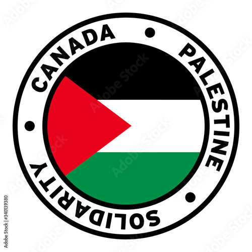 Round Canada Palestine Solidarity Flag Clipart