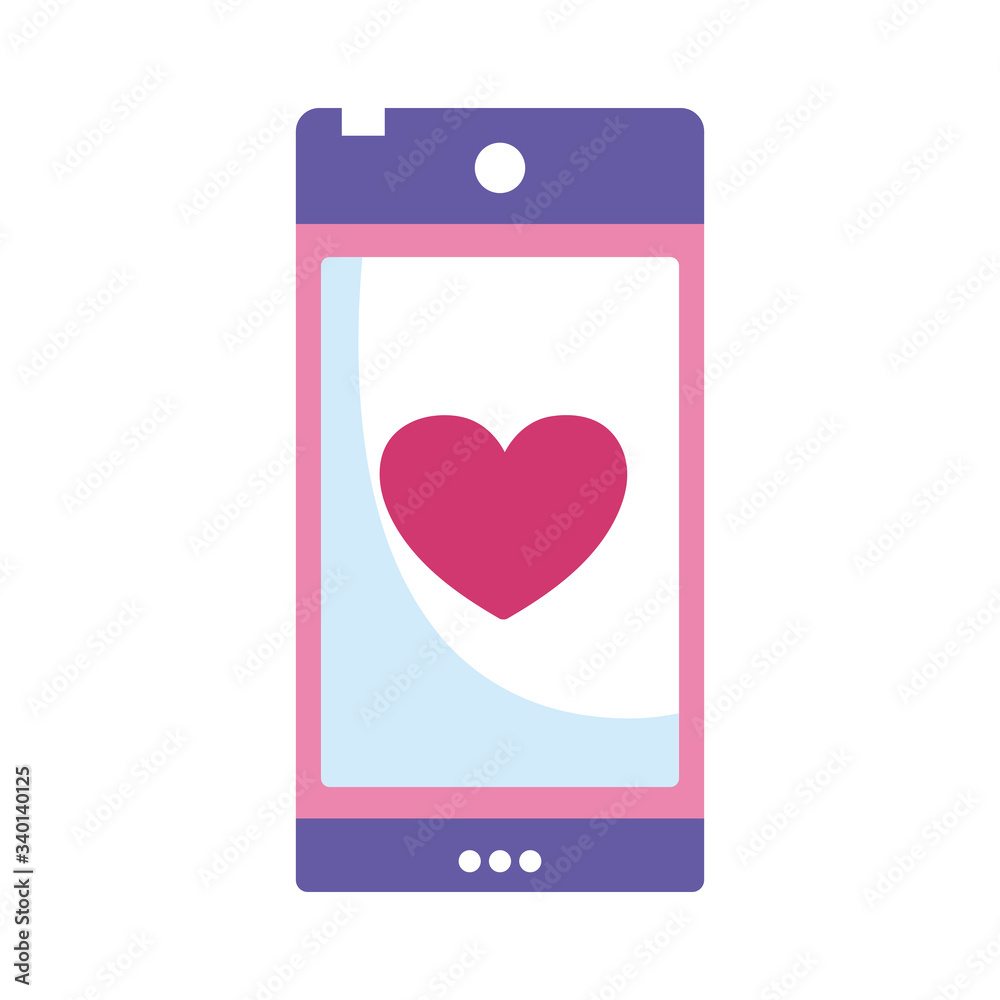 smartphone love heart display romantic isolated icon design smartphone love heart display romantic isolated icon design