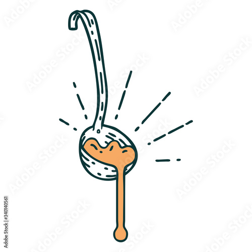 traditional tattoo style ladle of gravy