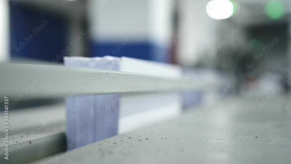 Offset printing machine close up shoot 